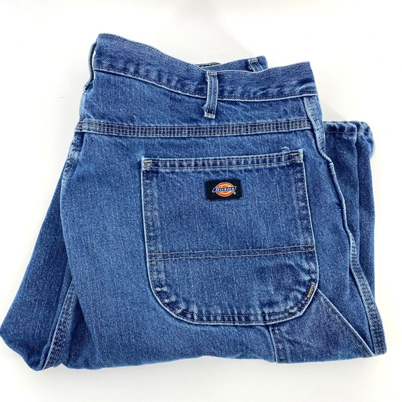 Dickies Carpenter Shorts Mens 40 Relaxed Fit Denim Workwear Utility Jean Shorts - Picture 1 of 6